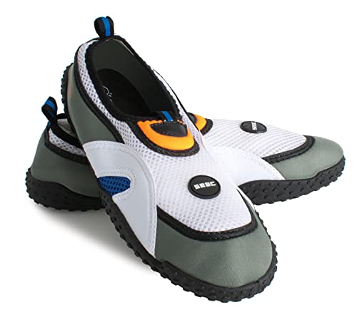 Seac Hawaii Zapatillas Anti Deslizamiento niños, Sacadura rápida, Zapatos para el mar, la Playa y la Piscina, Unisex-Adult, Blanco/Gris, 44
