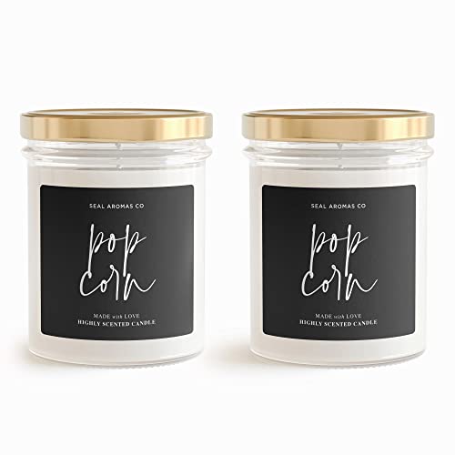 SEAL AROMAS - Vela [ POP CORN ] Pack de 2 unidades The Rustic Collection | Velas aromáticas en frasco, para Cuartos - Hogares - Oficinas - Restaurantes - Boutique - Ducha - Casa.