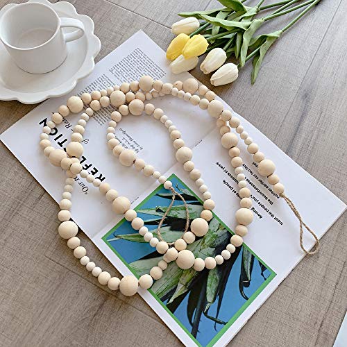 Shiwaki Ferme décor Bois Perle guirlande Boho décor à la Maison Maison en Bois décoratif tenture murale perles de prière
