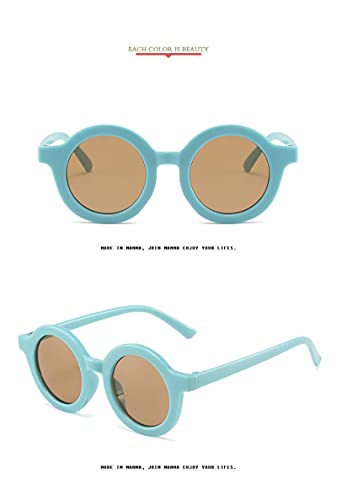 ShZyywrl Gafas De Sol De Moda Unisex Children's Sunglasses Retro Round Sun Glasses Decorative Girls Eyewear Fashion Boys Shade Vintage Kids Sunglasses C2