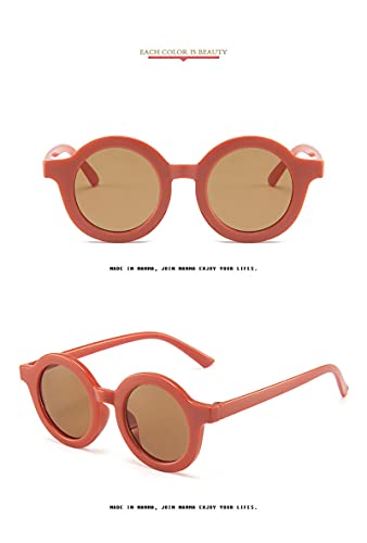ShZyywrl Gafas De Sol De Moda Unisex Children's Sunglasses Retro Round Sun Glasses Decorative Girls Eyewear Fashion Boys Shade Vintage Kids Sunglasses C2