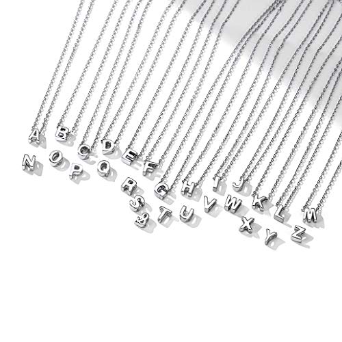 Silvora Colgante Inicial M Plata Collares Letra pequeña Niña Mujer Regalo Novia