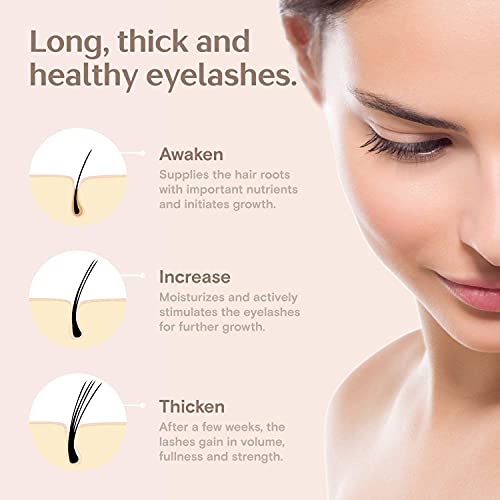 SKIN COMPLIMENTS – Serum orgánico para pestañas y cejas – Libre de hormonas y vegano – Crecimiento, fortalecimiento y cuidado de pestañas y cejas – 5ml – Cosméticos naturales – Made in Germany