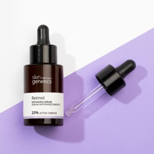 Skin Generics | Set de Serum Facial Antiarrugas | 1 Serum Vitamina C Iluminador + 1 Serum Antiedad con Retinol Puro | Tratamiento Facial Antiarrugas Día y Noche | Set para Regalo Mujer Cuidado Facial