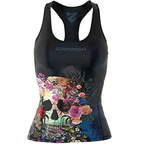 SMMASH Muerte Sport Top Tank para Mujer, Camiseta de Tirantes Deportivas, Camiseta sin Manga para Fitness, Yoga, Formación, Material Transpirable y Antibacteriano, (M)