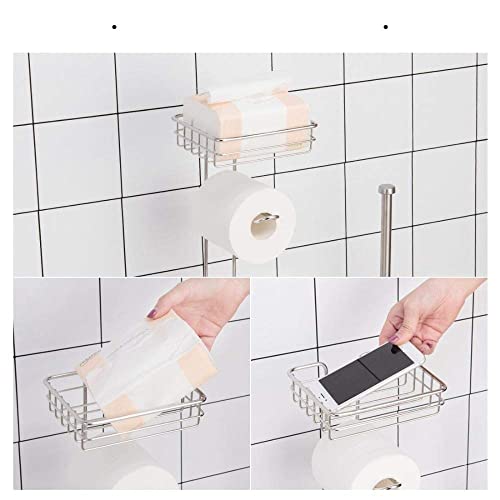Soporte para Papel higiénico Soporte para Papel higiénico Comercial Dispensador de Papel higiénico de Acero Inoxidable Soporte para Papel higiénico para baño Porta teléfono Estante de almace