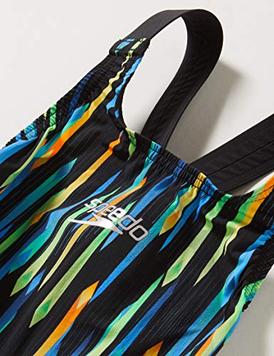 Speedo Fastskin Junior LZR Racer X Openback Kneeskin Jf Traje De Baño, Niñas, Black/Chroma Blue/Brilliant Blue, 30