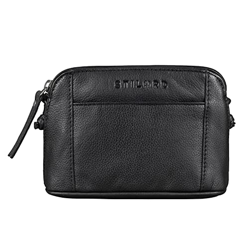STILORD 'Mariella' Bolso Bandolera Mujer Piel Vintage Mini Bolso de Mano para Damas Bolso de Hombro Pequeño para Shopping Salir Bolso Diario de Auténtico Cuero, Color:Negro