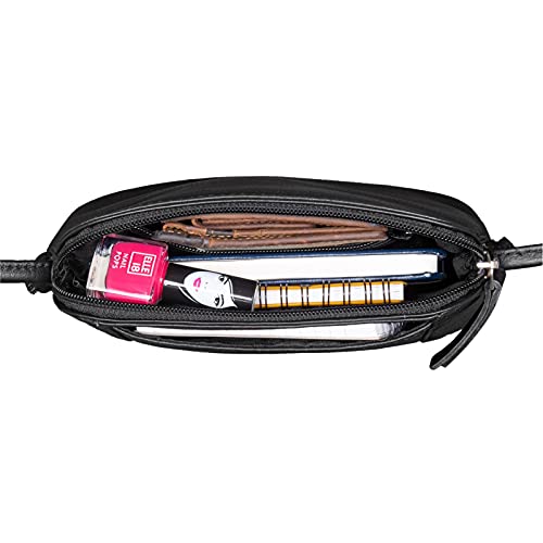 STILORD 'Mariella' Bolso Bandolera Mujer Piel Vintage Mini Bolso de Mano para Damas Bolso de Hombro Pequeño para Shopping Salir Bolso Diario de Auténtico Cuero, Color:Negro