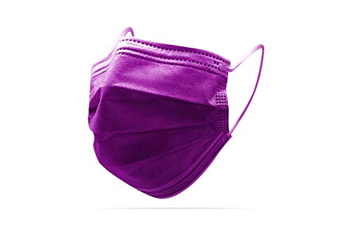 SUMGER Mascarilla Quirúrgica Desechable Homologada, 50 Unidades, Color Morado, CE BFE ≥98%, EN 14683:2019+AC:2019 Type IIR