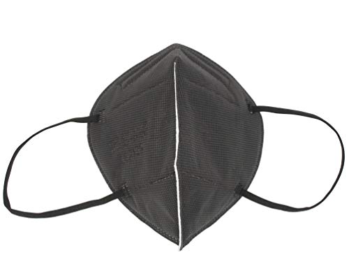 TBOC Mascarillas FFP2 - [Pack 100 Unidades] Máscaras Desechables [Color Negro] 5 Capas [No Reutilizables] Transpirables Plegables con Pinza Nasal [Certificadas y Homologadas CE 2163]
