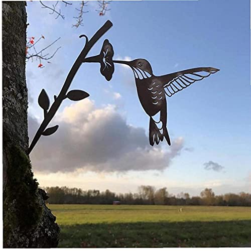 TOSSPER Decoración De Jardín Metal Bird Branch Sign Home Lawn Decor Art Sculpture