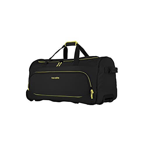 Travelite Bolsa de Viaje, Trolley de 2 Ruedas, Talla L, Serie de Equipaje Basics Fresh, Blanda, Diseño Deportivo, 71 cm, 89 Litros, Negro