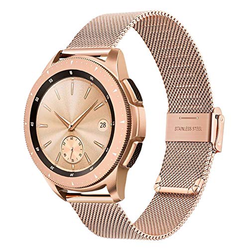 TRUMiRR Reemplazo para Samsung Galaxy Watch 42mm/Galaxy Watch Active/Gear Sport Correa de Reloj, 20mm Correa de Reloj de Malla de Acero Inoxidable Tejida Pulsera para Garmin Vivoactive 3/3 Music