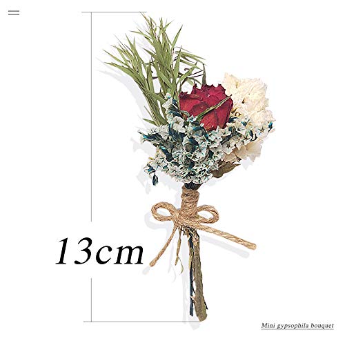 UFLF 3pcs Mini Ramos de Flores Rosas Naturales Secas Flores Secas Decorativas Rosas Preservadas para Regalos Decoración Regalos MiniJarrón Boda Fiesta Mesa Manualidad DIY