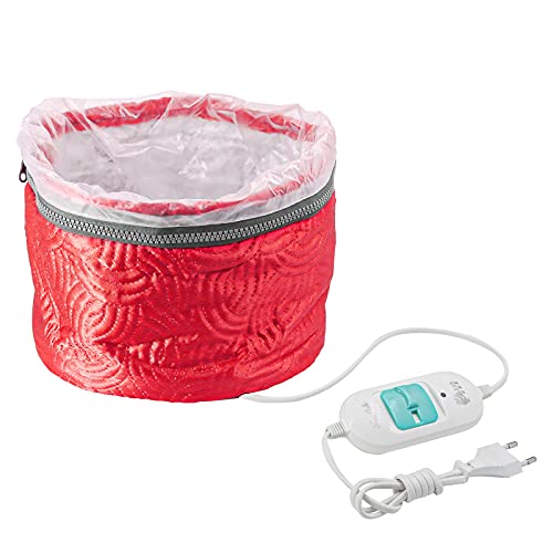 Ulable La Gorra Para El Cuidado Del Pelo,Tratamiento Térmico Para Cabello Eléctrico,Cuidado del Cabello en el Hogar (Rojo)