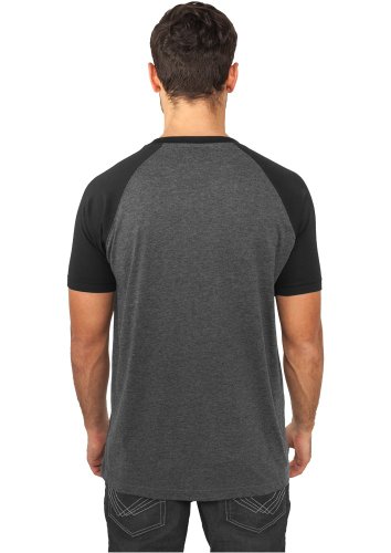 URBAN CLASSICS Camiseta Básica Hombre de Manga a Corta, Cuello Redondo, Algodón, Largo Normal, Estilo Moderno, Color: cha/negro, Talla: L