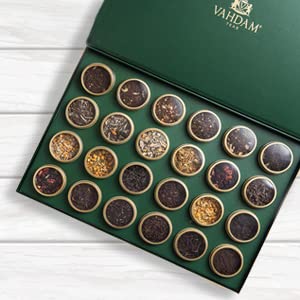 VAHDAM, Juego de regalo de reserva privada de té surtido -24 tés | 24 variedades de té en caja de regalo de muestras de té | 100% Naturales | Té Regalo | Regalo Infusiones | Caja de Regalo Perfecta