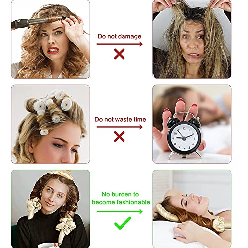Varilla para Rizar sin Calor,Rizar sin Calor Rulos,Heatless Hair Curler,DIY Hair Styling Kit,para Herramientas de Peinado de Cabello Medio y Largo,4 Piezas. (negro)