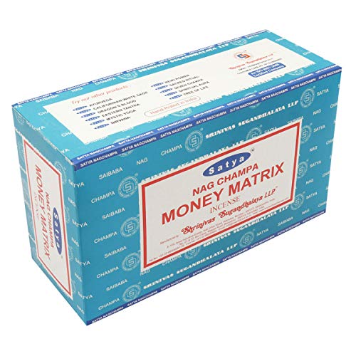 Varillas de incienso Satya Nag Champa, muchos aromas, 12 unidades de 15 g, MONEY MATRIX
