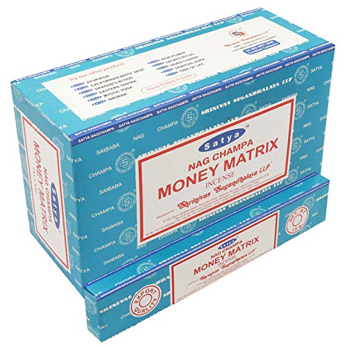 Varillas de incienso Satya Nag Champa, muchos aromas, 12 unidades de 15 g, MONEY MATRIX