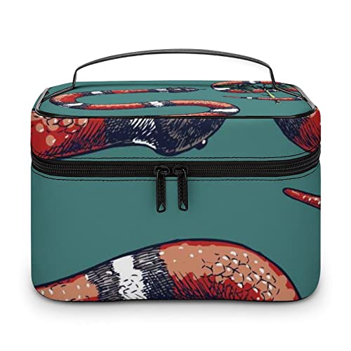 Verde Rojo Blanco Negro Serpiente Venenosa Portátil Bolsa de Cosméticos de Viaje Gran Bolsa de Cosméticos Accesorios de Baño Bolsa de Almacenamiento Impermeable Señoras Niñas