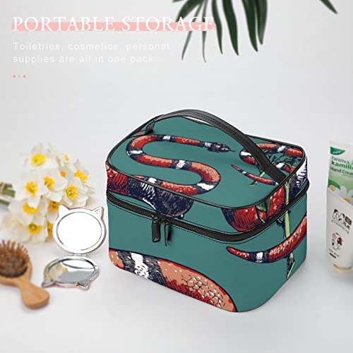 Verde Rojo Blanco Negro Serpiente Venenosa Portátil Bolsa de Cosméticos de Viaje Gran Bolsa de Cosméticos Accesorios de Baño Bolsa de Almacenamiento Impermeable Señoras Niñas