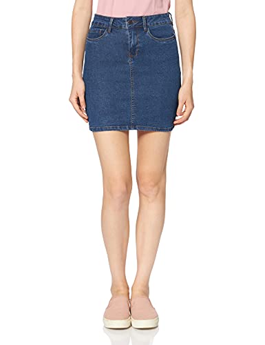 Vero Moda Vmhot Seven Mr Short Skirt Dnm Mix Noos Falda, Mittelblau, M para Mujer