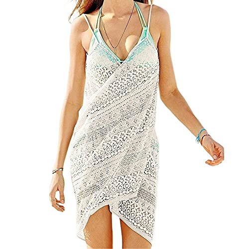 Vestidos Verano Mujer Manga Corta Cuello en V Casual Mini Vestido para Playa o Piscina