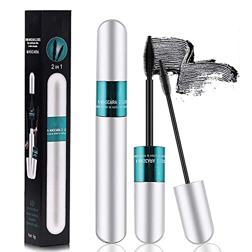 Vibely Waterproof Lash Mascara Extension Fiber Waterproof Mascara Lash Cosmetics Vibely Mascara 4d Silk Fiber Lash Mascara 2 In 1 Thrive Mascara for Natural Lengthening and Thickening Effect (1PCS)