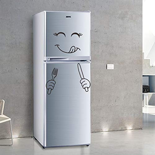 Vinilos decorativos para frigorífico de cocina Arte la etiqueta la pared del vinilo del refrigerador Feliz cara deliciosa refrigerador pegatinas pegatina refrigerador arte de decoración del hogar