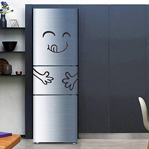 Vinilos decorativos para frigorífico de cocina Arte la etiqueta la pared del vinilo del refrigerador Feliz cara deliciosa refrigerador pegatinas pegatina refrigerador arte de decoración del hogar