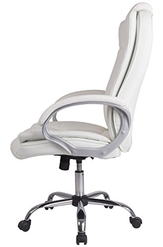 VS Venta-stock Sillón de Oficina Karen elevable y reclinable, Piel sintética, Color Blanco
