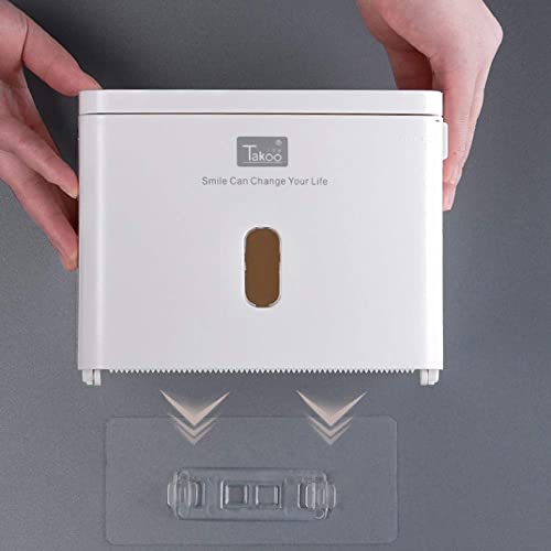 WCYPOT Soporte para Papel higiénico Estante para Papel higiénico Baño Caja para Papel higiénico Perforación Gratuita Caja de Papel de Color sólido Tubo de Papel en Rollo Caja de Papel higiénico imp