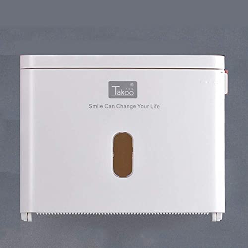 WCYPOT Soporte para Papel higiénico Estante para Papel higiénico Baño Caja para Papel higiénico Perforación Gratuita Caja de Papel de Color sólido Tubo de Papel en Rollo Caja de Papel higiénico imp