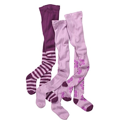 Wellyou calzas-Lote de 3, diseño de rayas, color malva malva 134-146 (6-7 anos)