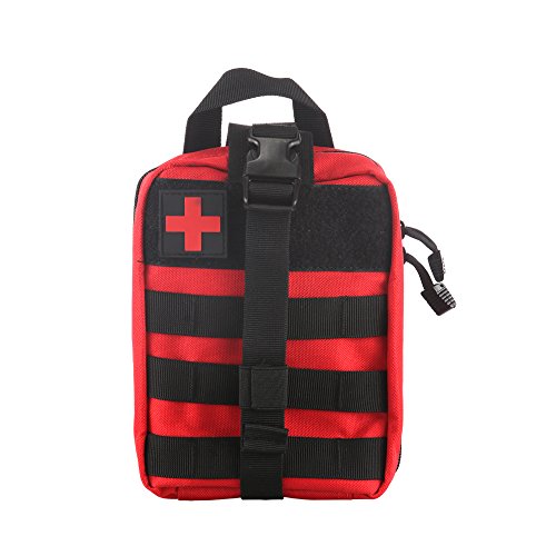 Winbang Bolsa Médica Táctica, Botiquín de Primeros Auxilios Bolsa Táctica Molle Rip-Away EMT Bolsa IFAK Medical para Situaciones de Emergencia Táctica (Rojo)