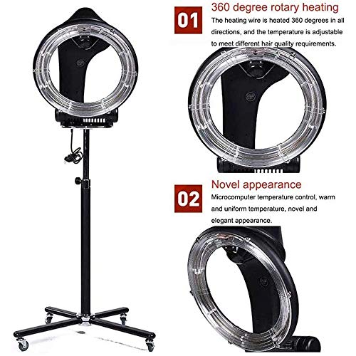 WRQ 950W En Pie Casco Secador De Pelo, Salón Pro, con Rolling Base, Peluqueria Multizona Pelo Color Procesador, Secadora Acelerador Ajustable Capucha Máquina