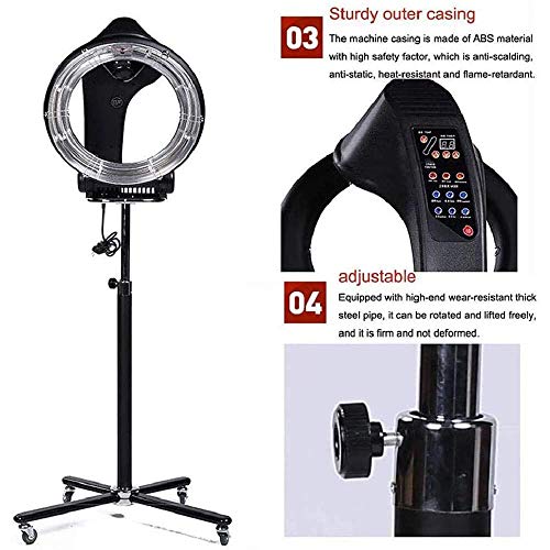 WRQ 950W En Pie Casco Secador De Pelo, Salón Pro, con Rolling Base, Peluqueria Multizona Pelo Color Procesador, Secadora Acelerador Ajustable Capucha Máquina