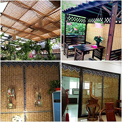 WYBD.Y Roller Shades Roll-up Reed Shade-Bamboo Shades-Sun-Filtering Roll Up Blind, Premium Retro, Anticorrosivo a Prueba de Agua, Sombras de Porche, Sombrilla/Aislamiento térmico-Persianas Enroll