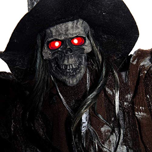 WYDM Fantasma de Terror de Bruja Colgante Espeluznante de Halloween con Sonido y Ojos Brillantes para decoración de Fiesta de Halloween