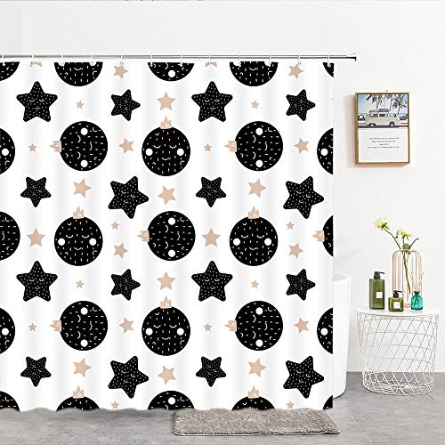 XCBN Gancho de baño Lindo de Dibujos Animados con Gancho Impermeable Simple Cortina de Ducha de baño Decorativa para niños Impermeable y Moho A5 150x200cm