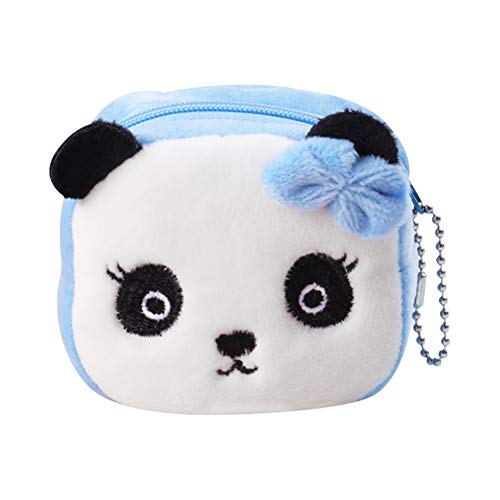 Yeahibaby 3pcs Monedero de Peluche Lindo Monedero Creativo Regalo de Dibujos Animados Llave de Cambio de Almacenamiento para niño niña niño (Conejo de Fresa, Perro de Bowknot, Patrón de Panda Azul)