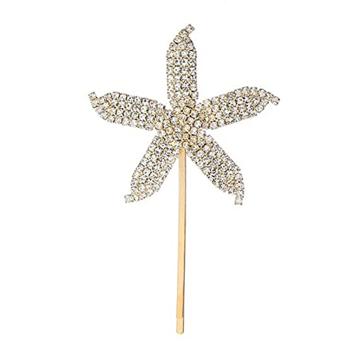 Yuxahiugfj Clips de Pelo Moda de Estrella de mar Cristal Clips de Pelo Playa Novia Novia Barrettes Mujeres Pelo joyería Accesorios