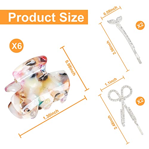 10 piezas Pinzas Pelo,Pinzas para El Pelo,Pinzas Pelo Mujer,Pinza Pelo,Pinzas Pelo Pequeñas(4 horquillas de metal gratis)