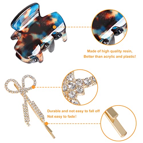 10 piezas Pinzas Pelo,Pinzas para El Pelo,Pinzas Pelo Mujer,Pinza Pelo,Pinzas Pelo Pequeñas(4 horquillas de metal gratis)