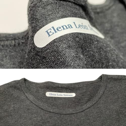 100 Etiquetas personalizadas para planchar. Pegatinas con nombre personalizado para marcar ropa, Infantil, adultos y abuelos. (1 x 5 cm). ALTA resistencia al lavado y secado. (100)