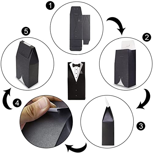 100 Pezzi Cajas de Dulces para Boda, Caja de Dulces de Cartón, Caja de Dulces de Boda de Cartón Blanco, Cajas de Boda para Caramelos, para boda, galletas de caramelo(50pcs Novia + 50pcs Novio)