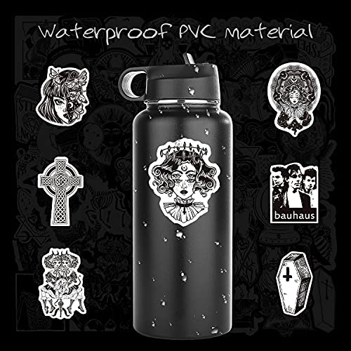 100PCS Paquete de Pegatinas Góticas de Pegatinas de Graffiti de Estilo Punk, Impermeable Skate para Ordenador Portatil Botellas de Agua Teléfono Bicicleta Coche Moto Fresca Calcomanías de Terro