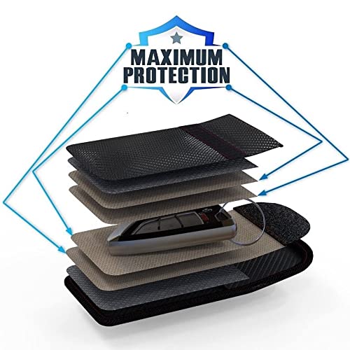 2 fundas protectoras para llaves de coche de FoilsAndMore Keyless Go, con protección RFID, color negro y rojo